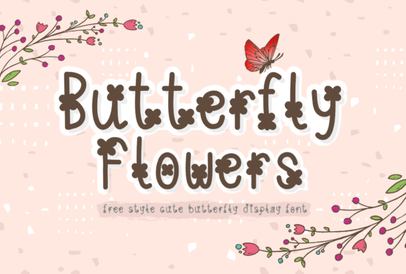 Butterfly Flowers Font for Handmade Creations